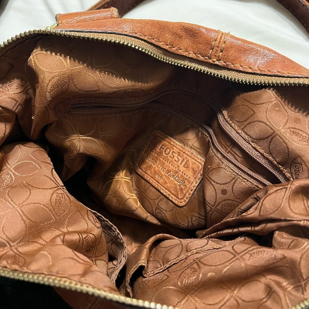 Fossil Tan Leather Handbag - Picture 3 of 5